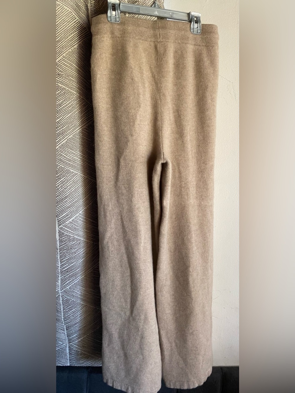 Lilysilk Fluid 100% Cashmere Sweatpants Light Brown Drawstring Sz Small - Picture 6 of 16